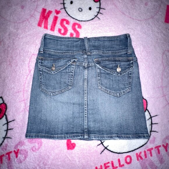 y2k button flap denim skirt - Picture 2 of 4